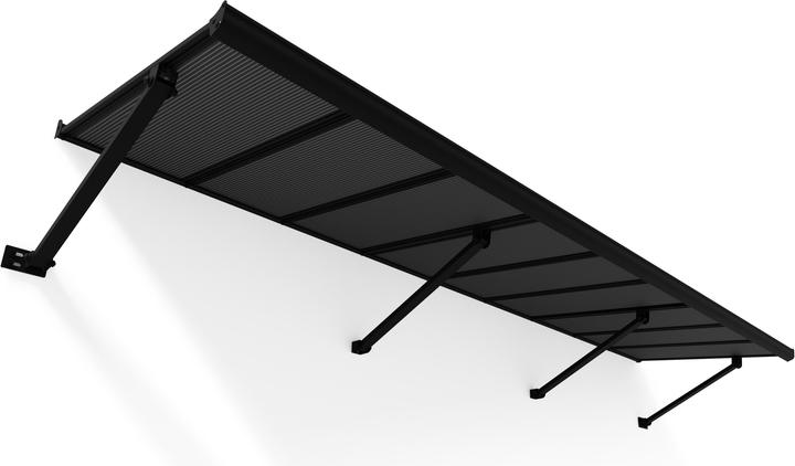 Actual product image Palram Canopia | Augustine 11ft Door Awning Black Structure / Opaque Grey Panels