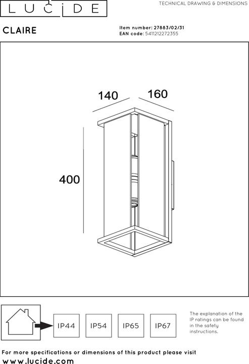 Produktbild Lucide Claire (E27, IP54)