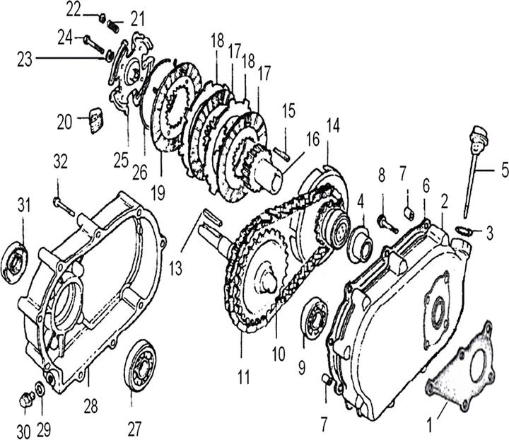 Produktbild Wiltec LIFAN Ölbadkupplung Fliehkraftkupplung Q2 5 - 6,5 PS Motoren GX140 GX160 GX200 (Gartenmaschinen Ersatzteile)
