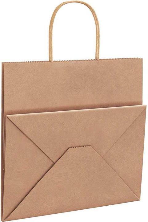 Immagine prodotto VidaXL Sacchetti di carta kraft 250 pezzi con manico marrone 26x17x25 cm (Borsa da regalo, 250 x)