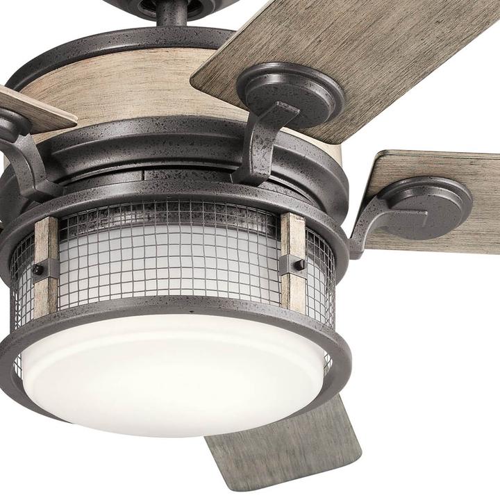 Actual product image Elstead Lighting Ahrendale silent ceiling fan with LED light Ø152cm IP44 outdoor + remote control (36.20 dB)