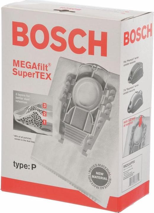 Actual product image Bosch Hausgeräte Hoover filter type P 5 filter bags with closure 1 micro hygiene filter 00462586 BBZ52AFP2U