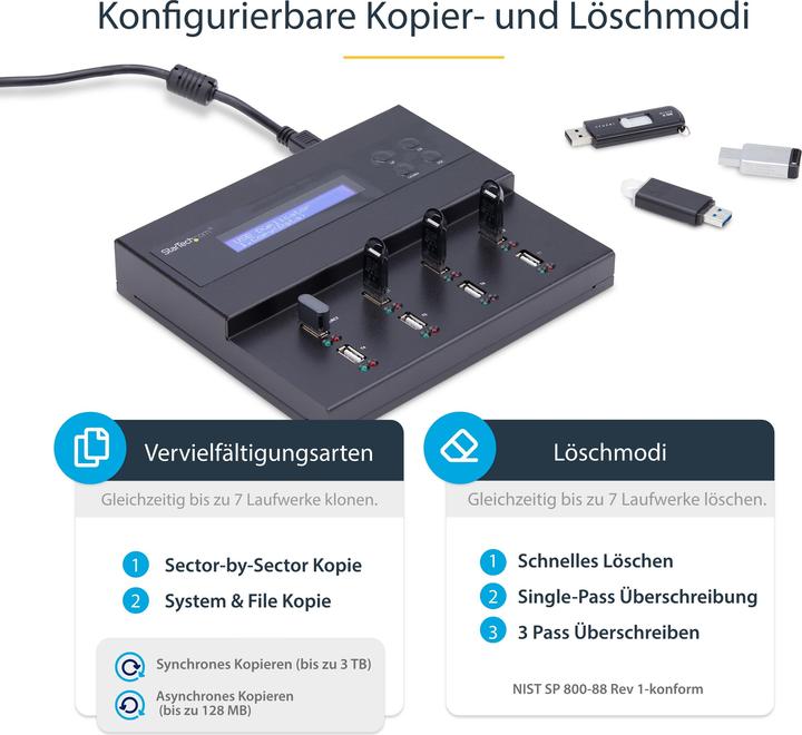 Actual product image StarTech USB Duplicator - 1:7 - USB Sticks - Flash Drive Duplicator (USB-A, 7 Ports)