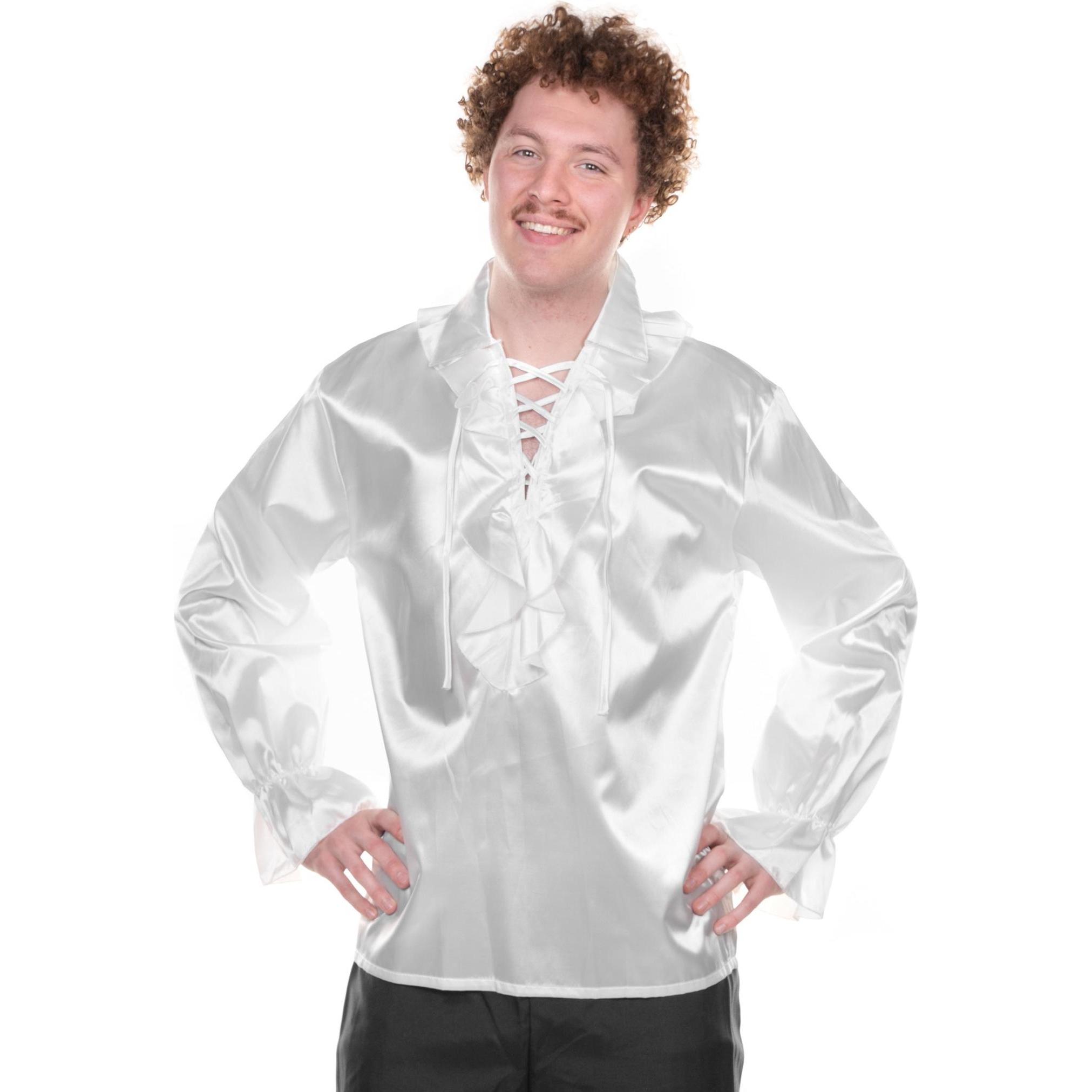 Metamorph Satinhemd mit Rüschen weiss (50, 51, 52)