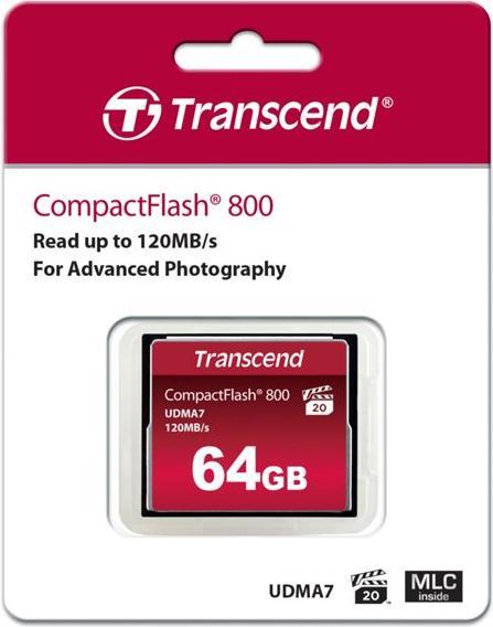 Produktbild Transcend 64GB CF CARD (800X, TYPE I ) (64 GB, CF)