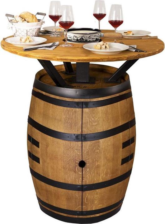Image du produit Bodega Table haute barrique et réchaud à fondue "Alpage (Fondue au fromage)