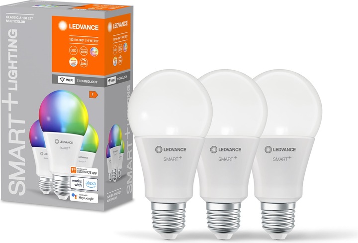 Immagine prodotto Ledvance Smart+ Wifi Classic (E27, 14 W, 1521 lm, 3 x, F)