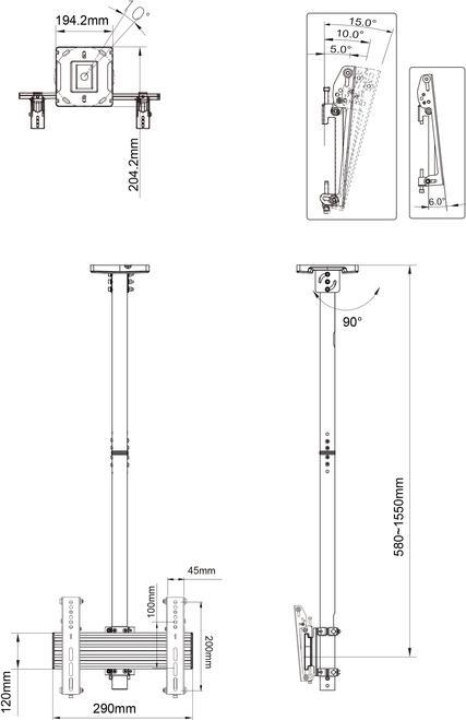 Produktbild Multibrackets M Ceiling Mount Pro MBC1U VESA 200 (Decke)