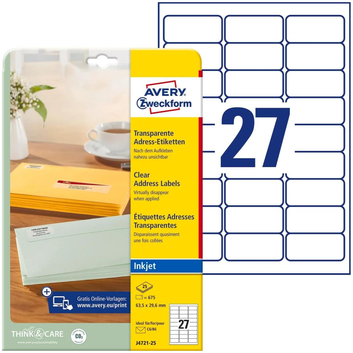Avery, Etiketten, Adress-Etiketten
