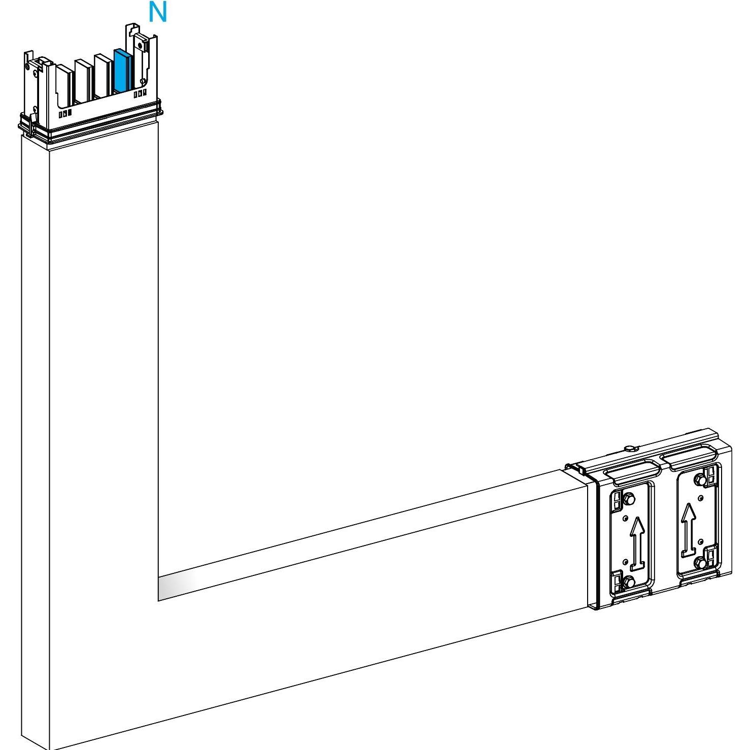 Schneider Electric SE KSC400DLE4A Winkel 400 A Flach PE innen Masseelement, Elektronikzubehör + Gehäuse, Weiss