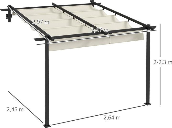 Produktbild Outsunny Pergola mit einem ausziebaren Stoffdach (297 cm, 297 cm)