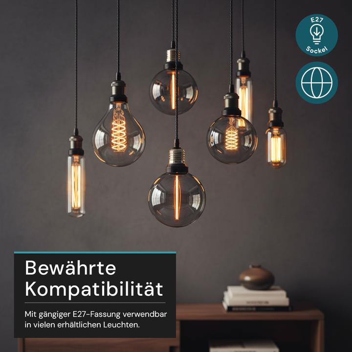 Produktbild Luxula LED-Filament-Lampe, Line Smoke Globe, E27, 2W, 40lm, 1800K (E27, 40 lm, 1x)