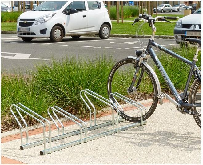 Produktbild Mottez Fahrradständer 4er verzinkt L:146cm,mit Hoch-/Tiefstellung