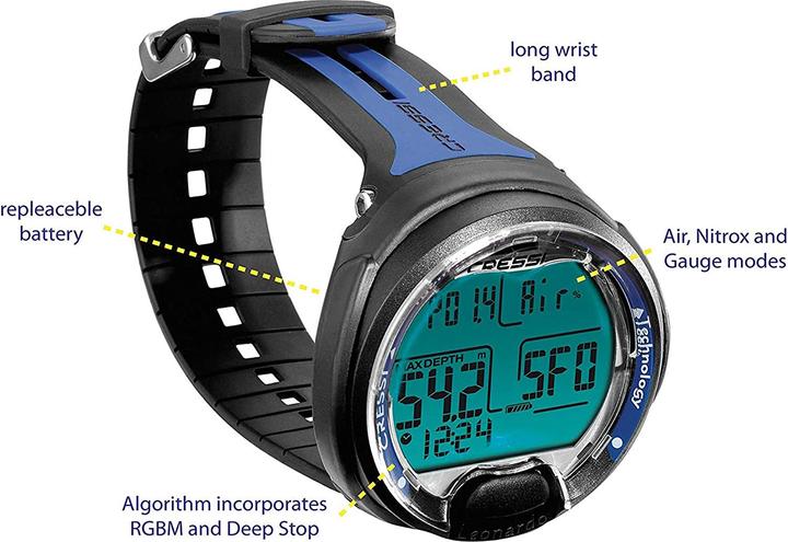 Actual product image Cressi Dive Computer Air, Black/Blue Single