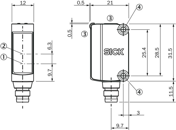 Actual product image Sick Miniature photoelectric sensor (12 m)