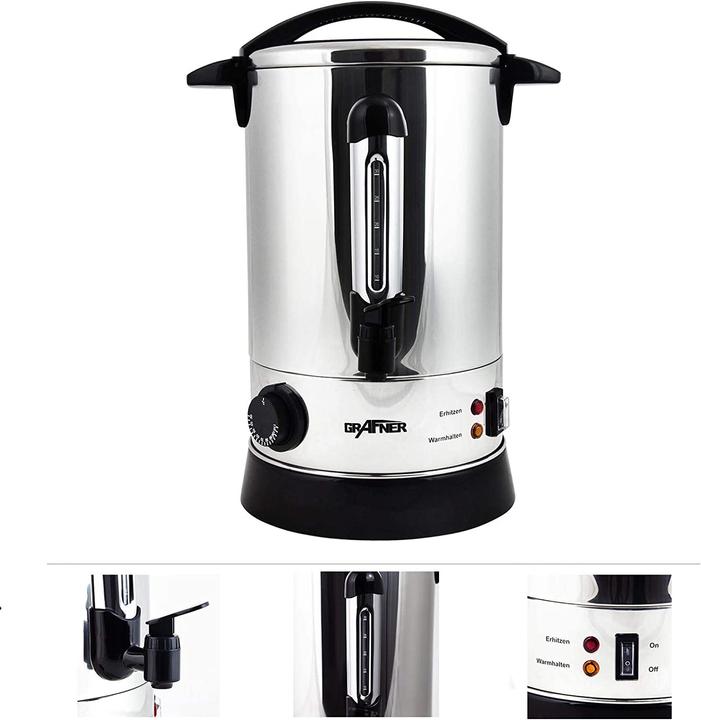 Productafbeelding Grafner XL Hete Dranken Machine Glühwein Maker 1500 Watt 8,8 Liter HG10741 (8.80 l)