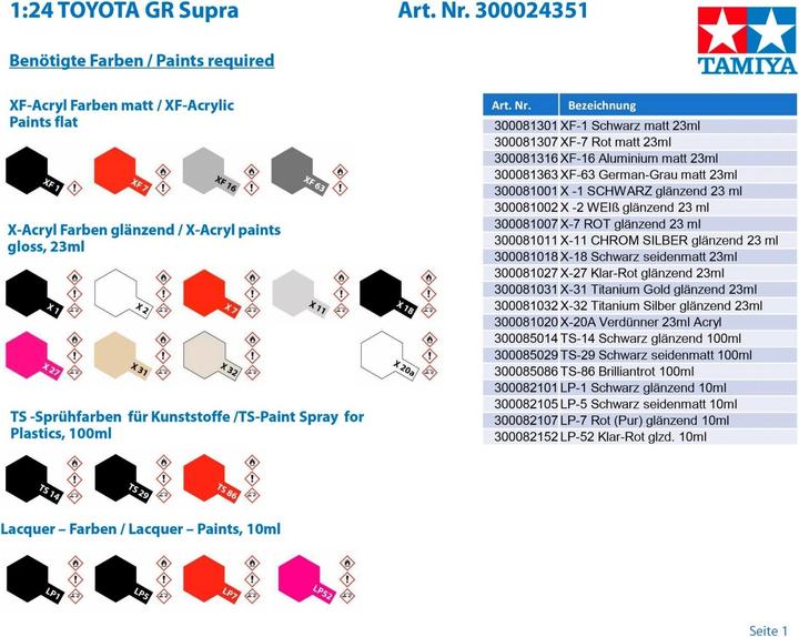 Actual product image Tamiya GR Supra