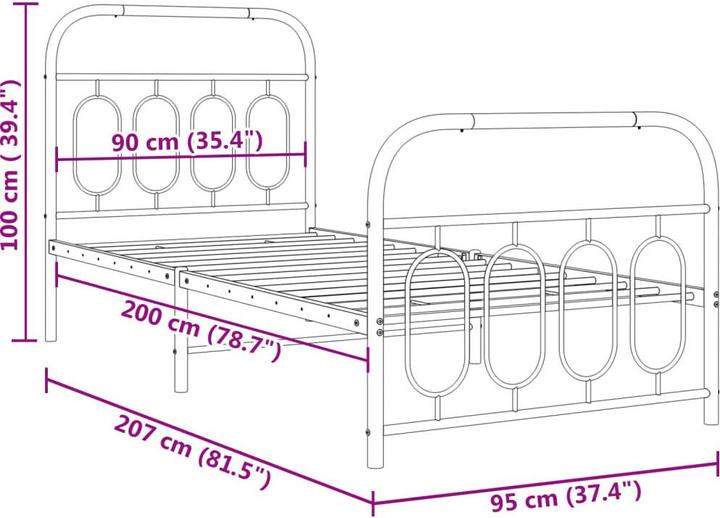Image du produit vidaXL Bettgestell (90 x 200 cm)