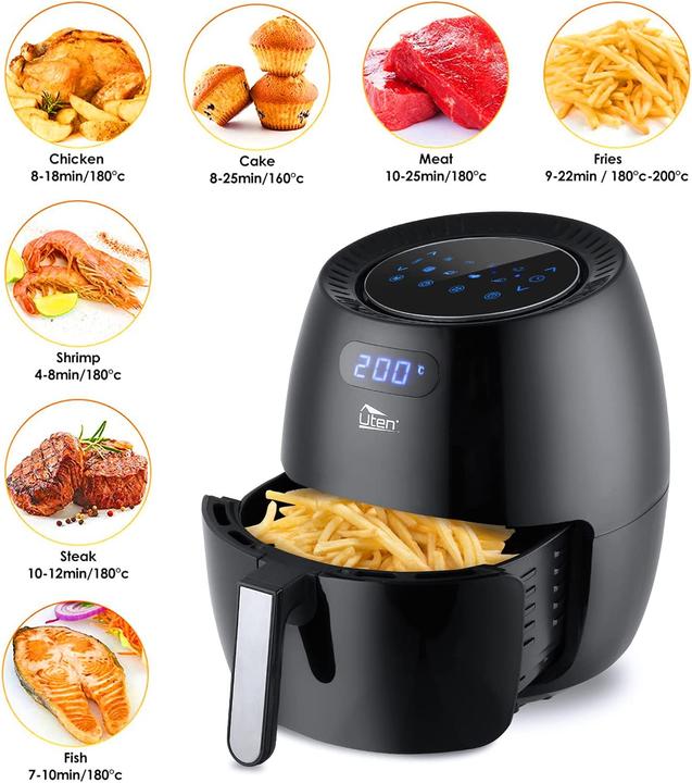 Immagine prodotto Uten Friggitrice ad aria calda, 6,5L- LCD