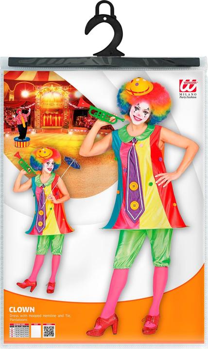 Produktbild Widmann Clown Kleid mit Reifrock und Krawatte, Hose Damenkostüm (S)