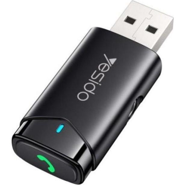 Yesido - Wireless Aux Car Receiver (YAU40) - Handsfree Call, HD Sound Quality - Black, Adattatore audio Bluetooth, Nero