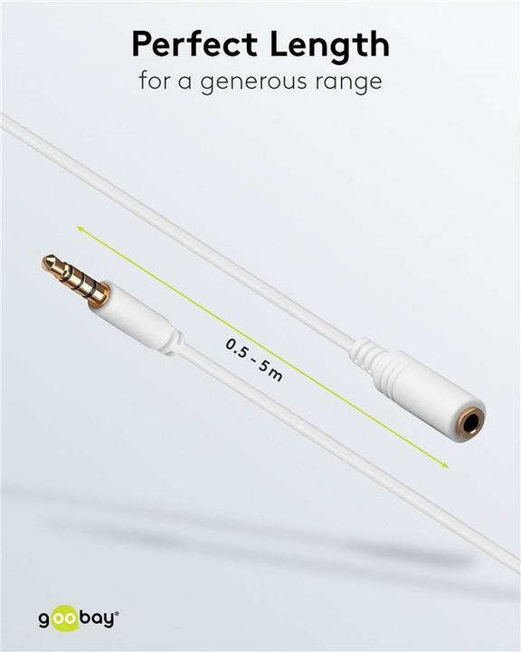 Actual product image Goobay 3.5mm jack - 3.5mm socket (1.50 m, Extension, 3.5mm jack (AUX))