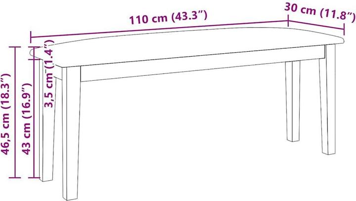 Actual product image vidaXL Bank (110 cm)