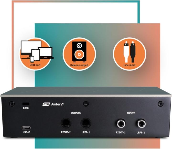 Actual product image ESI USB-C Audio Interface 24-BIT w/ 2 Inputs / 2 Outputs (USB)