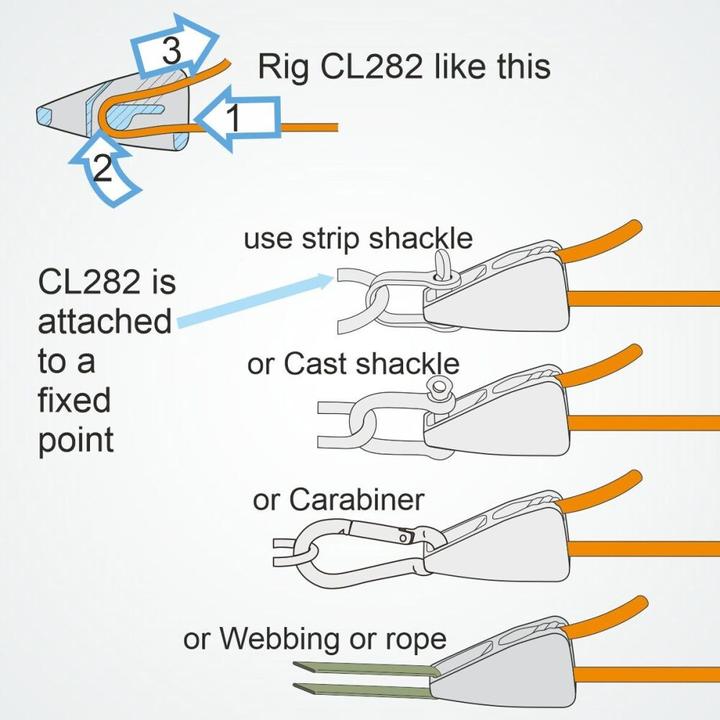 Produktbild Clamcleat Micros Tie-down cleat, 1-3mm, 4 Stück