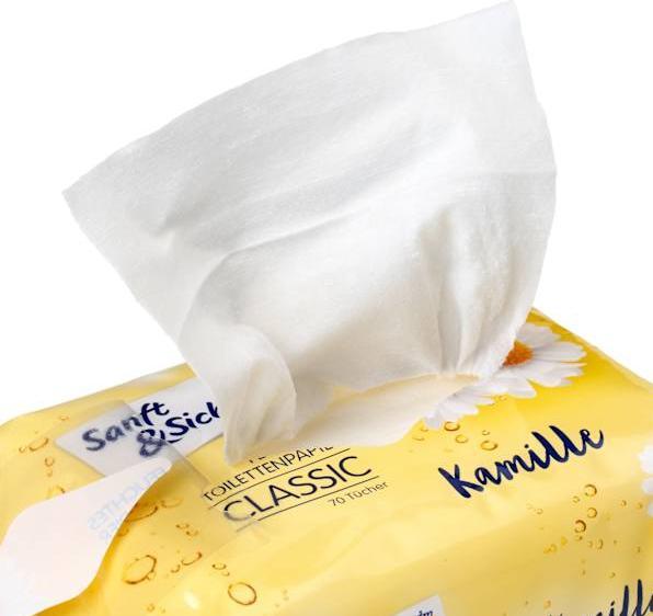 Actual product image dm Sanft&Sicher Moist toilet paper (1 x)