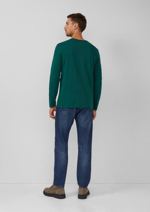 Produktbild s.Oliver T-Shirt Softes Longsleeve mit Crew Neck und Logo-Patch (S)