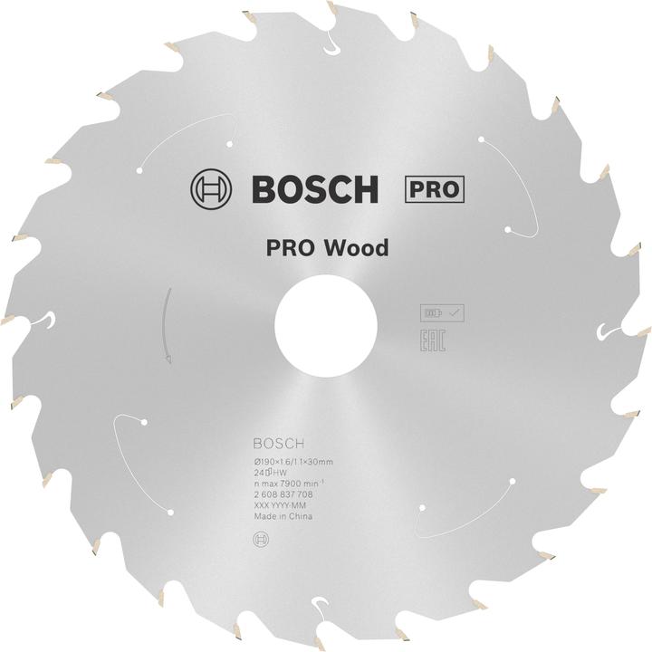 Productafbeelding Bosch Professional Zubehör Cirkelzaagblad Standaard voor hout, 190x1,6/1,1x30,24 tanden