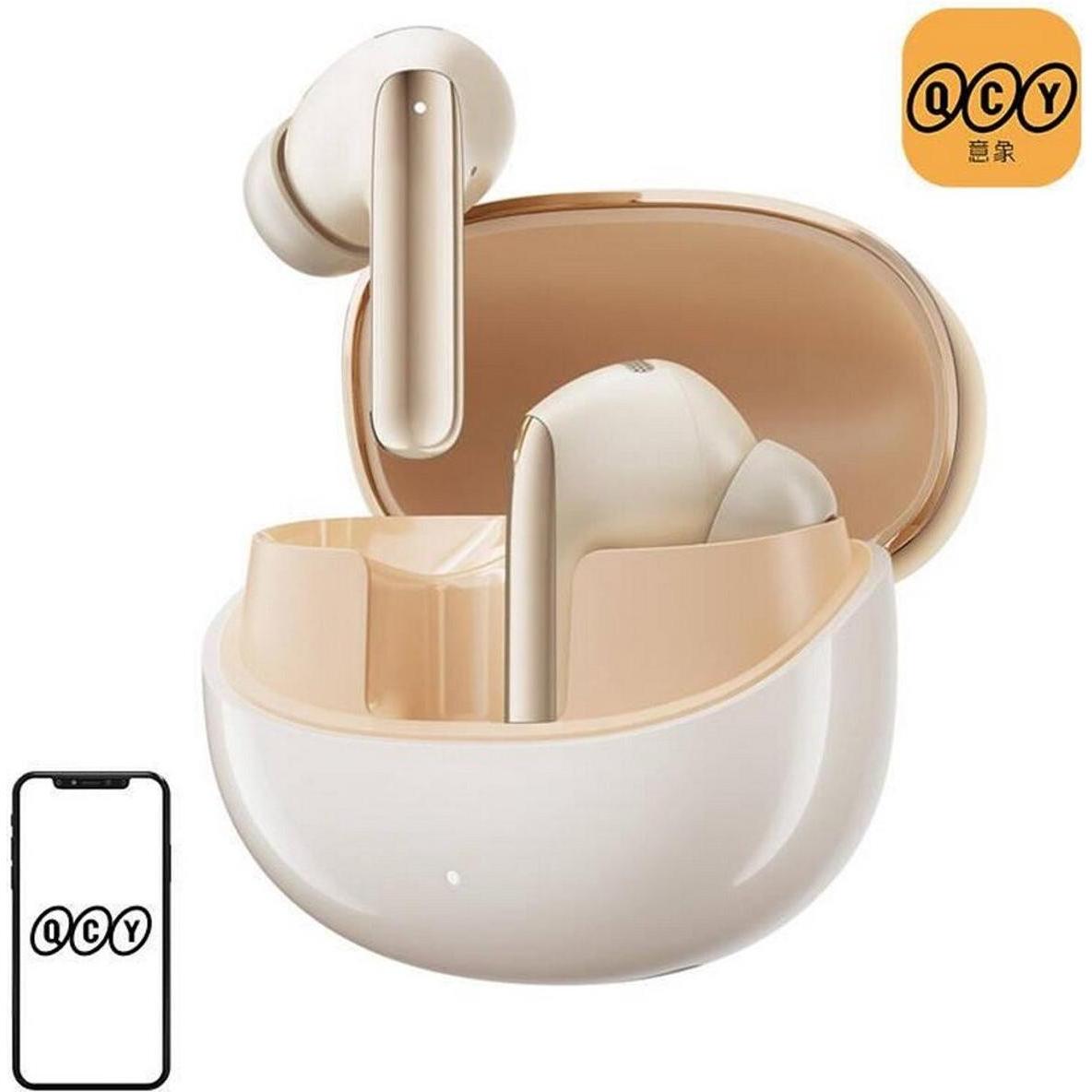 QCY Cuffie TWS MeloBuds Pro HT08, ANC (oro) (ANC, 34 h, Senza fili), Cuffie, Oro