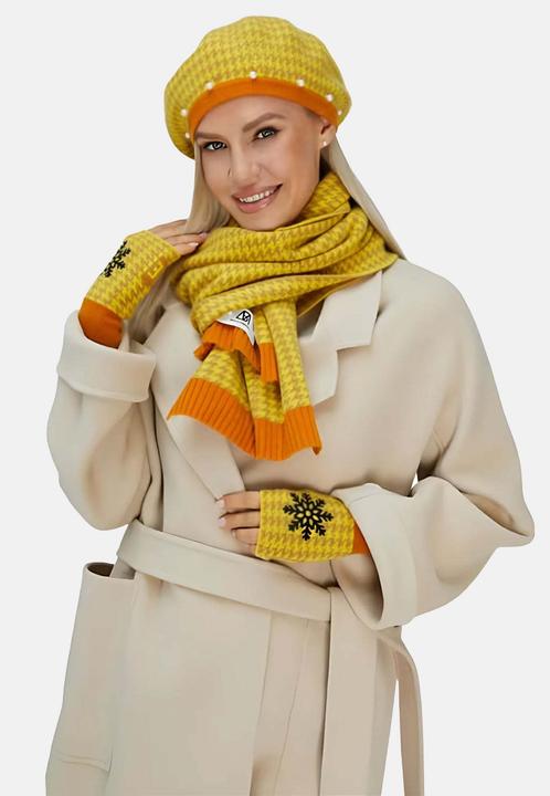 Image du produit Bellemere Hat Houndstooth Pearled Cashmere Berets (Taille unique)