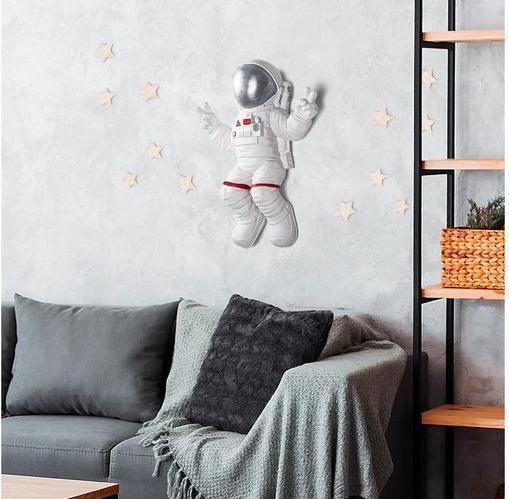 Immagine prodotto Wallxpert Decorazione da parete astronauta 35 x 48 cm, argento/bianco (35 x 48 cm)