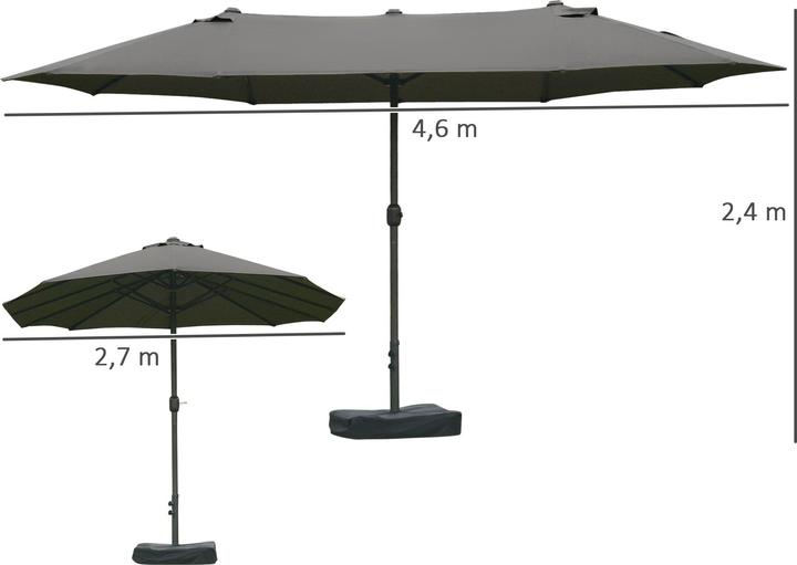 Image du produit Outsunny Doppel-Sonnenschirm (2.65 m)
