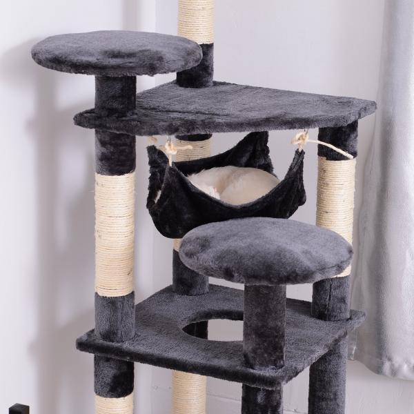 Immagine prodotto PawHut Albero per gatti con amaca (132 cm, Dgrey)