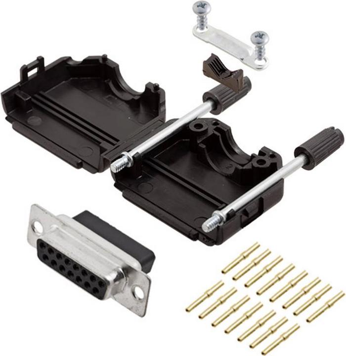 Encitech DPPK15-BK-DBCS-K 6355-0078-12 D-SUB socket connector set 180 ° Number of poles (n