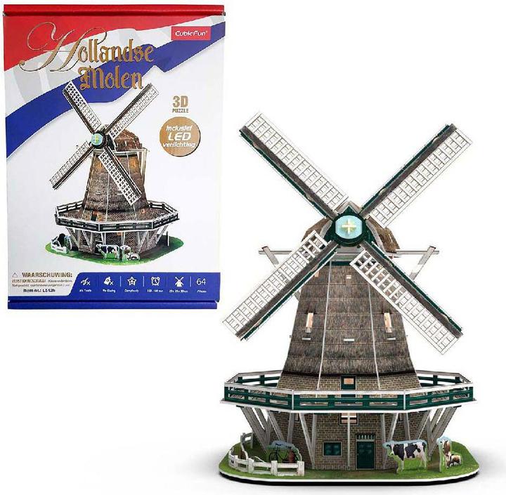 Produktbild Cubicfun Cubic Fun 3d Puzzel Mühle LED (65 Teile)