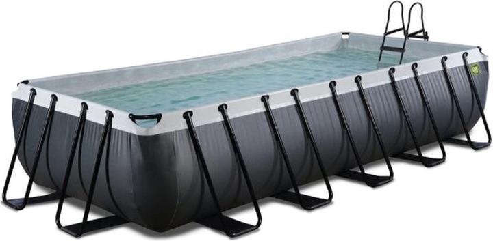 Exit Frame pool 540x250x100 cm with sand filter pump - black with sand filter pump (540 x 250 cm)