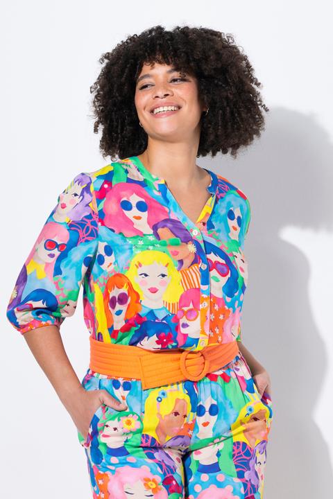 Produktbild Angel of Style Bluse, A-Linie, Gesichter-Muster (52)