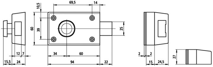 Actual product image Schänis Sicherheitsschloss mit Riegel (Mortise lock)