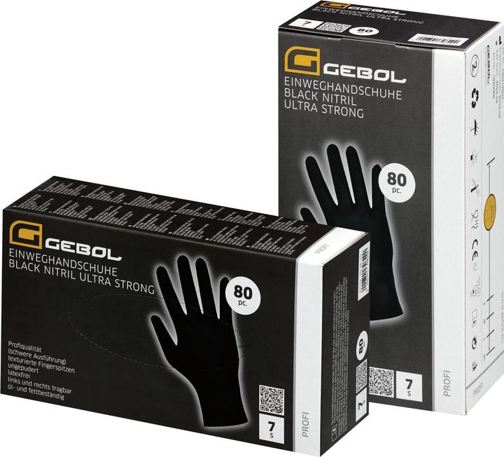 Actual product image Gebol Einweghandschuhe Black Nitril Ultra Strong L (L)