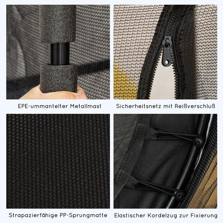 Produktbild Homcom Kindertrampolin Stahl, Kunststoff Schwarz (163 cm)