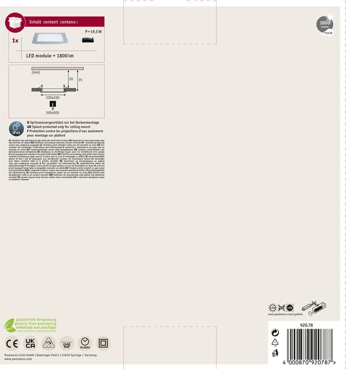 Actual product image Paulmann Built-in panel Quality Line (1450 lm)