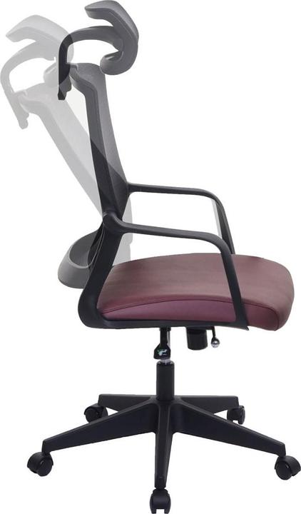 Produktbild Swisshandel24 Bürostuhl, Drehstuhl Schreibtischstuhl, ergonomisch Kopfstütze, Kunstleder bordeaux-rot