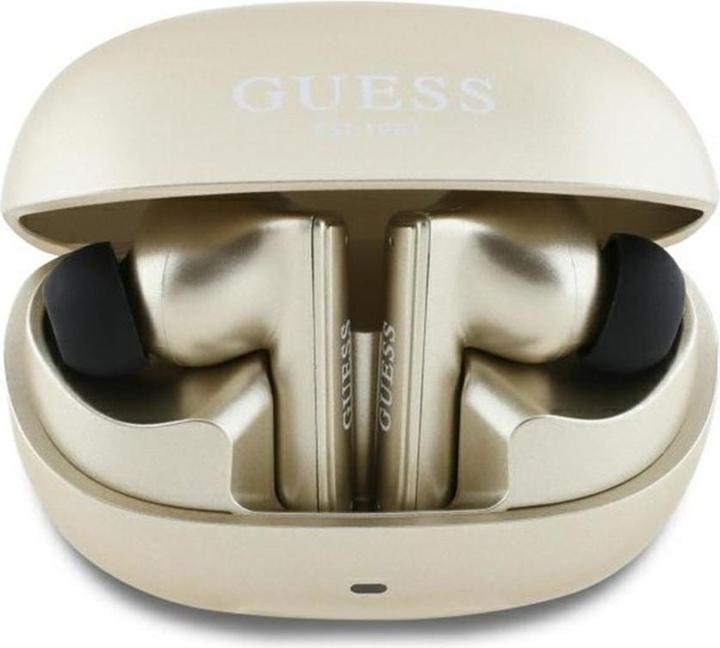 Guess słuchawki Bluetooth GUTWST88MCTGD TWS + stacja dokująca złoty/gold Capsule Printed Logo (26 h, Kabellos)