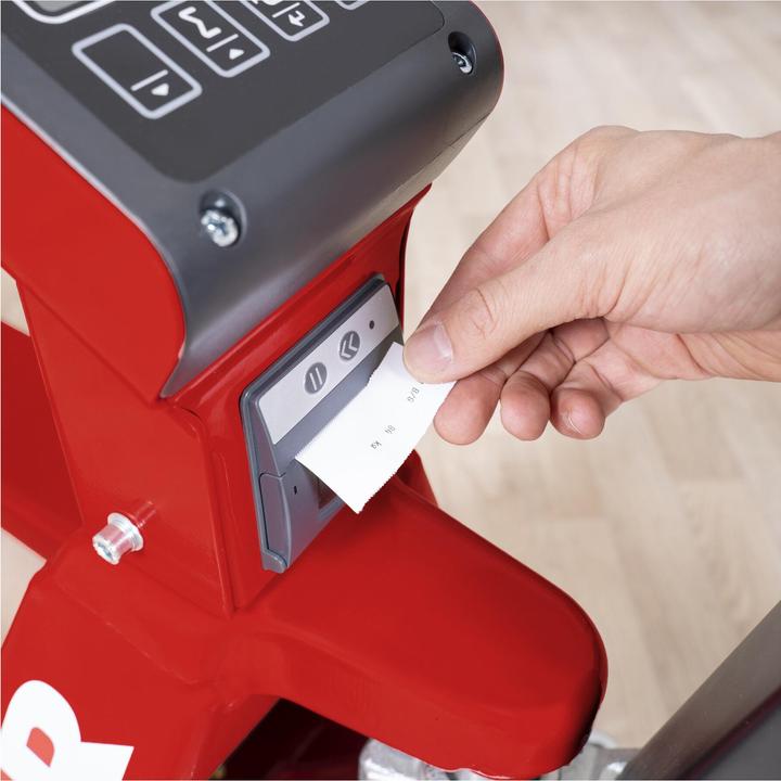 Actual product image Stier Weighing pallet truck with printer 1kg increments Load capacity 2000kg