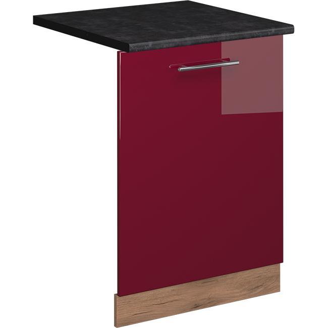 Vichy Geschirrspülblende Fame-Line, Bordeaux Hochglanz/Goldkraft Eiche, 60 cm, AP Anthrazit, Geschirrspüler Zubehör, Gol...