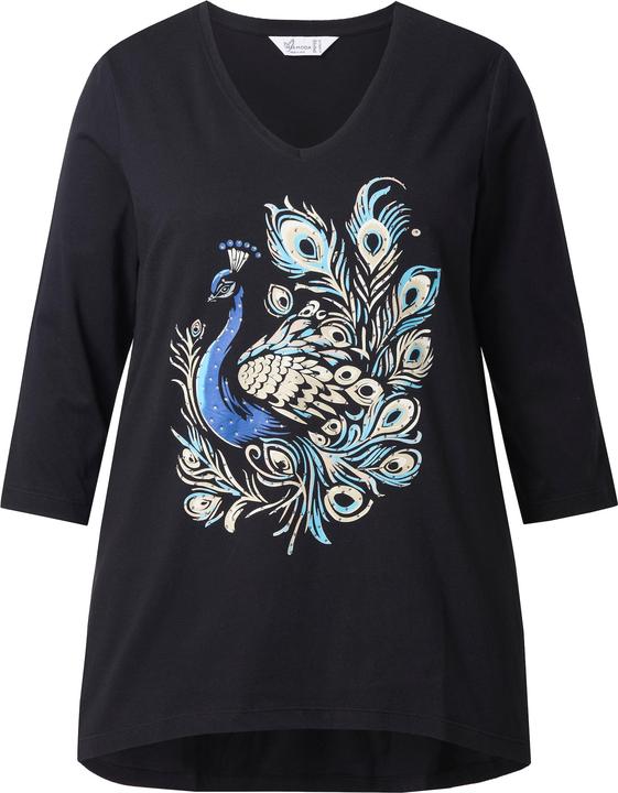 Actual product image Miamoda T-Shirt, A-Linie, Pfauen-Motiv, 3/4-Ärmel (48)
